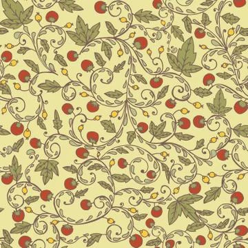Strawberry pattern. Seamless texture with strawberries and leaves Stock Illustration