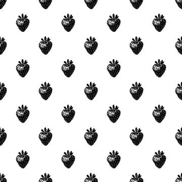 Strawberry pattern vector seamless Illustrazione stock