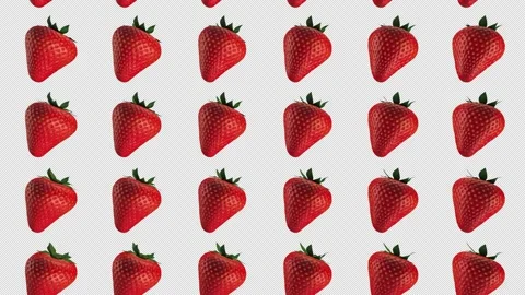 Strawberry pattern. Vertical movement in a row, in formation. The same repetitio Video stock 147265503