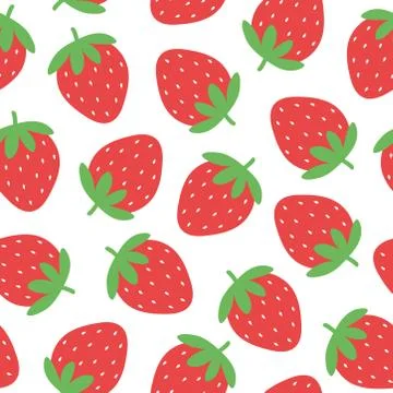 Strawberry pattern on white background Stock Illustration