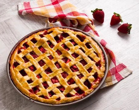 Strawberry pie dessert Stock Photos