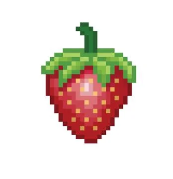 Strawberry pixel Icon, in the vector Stock Illustration