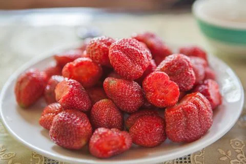 Strawberry in the plate Stock Photos