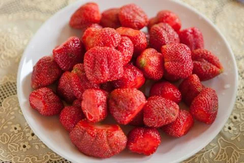 Strawberry in the plate Stock Photos