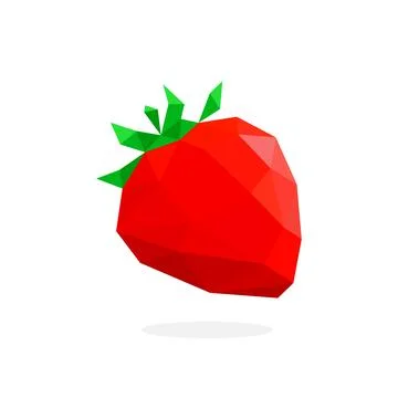 Strawberry polygon art image. vector illustration Illustrazione stock