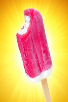 Strawberry popsicle Stock Photos