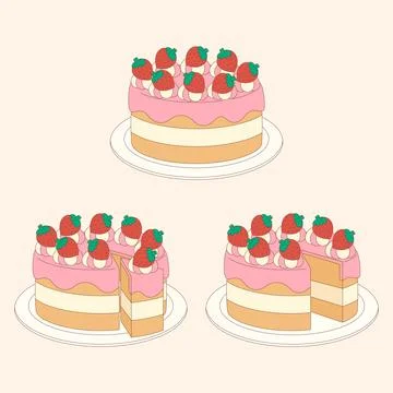 Strawberry pound cake Illustrazione stock
