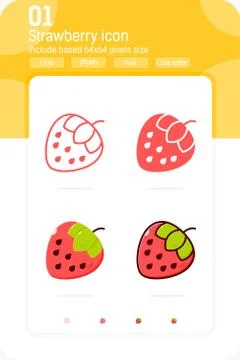 Strawberry premium icon with multiple style isolated on white background イラスト素材