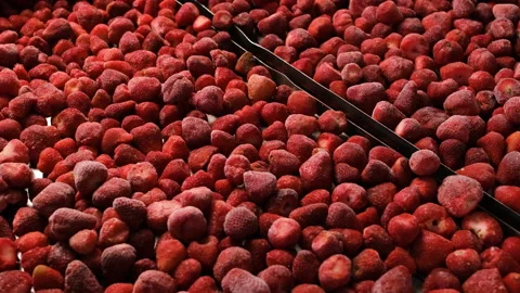 Strawberry processing plant, shock freezing Видео 191178344
