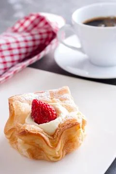 Strawberry  puff Stock Photos