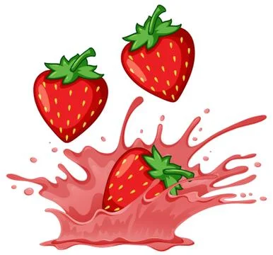 Strawberry red splash concept Stock Illustration