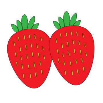 Strawberry red, white background. Stock Illustration