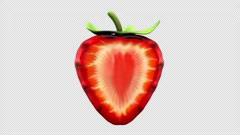 Strawberry rotating – 3d render looped with alpha channel. Stock Footage 270413193