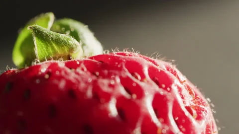 Strawberry rotating macro Stock Footage 132096034