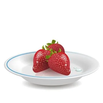 Strawberry on saucer Stock Illustration