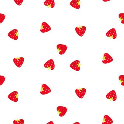 Strawberry seamless fruit vector pattern. Berry background for print. Stock Illustration