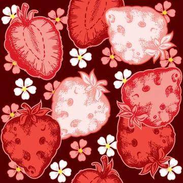 Strawberry seamless Stock Illustration