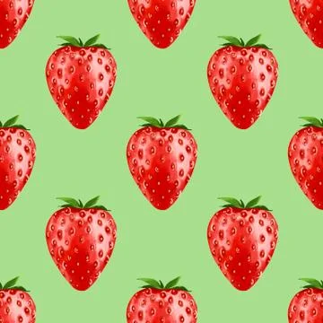 Strawberry. Seamless pattern 1 Stock Illustration