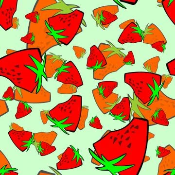 Strawberry seamless pattern background Stock Illustration