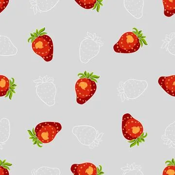 Strawberry Seamless Pattern Stock Illustration