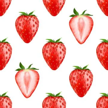 Strawberry. Seamless pattern Stock Illustration