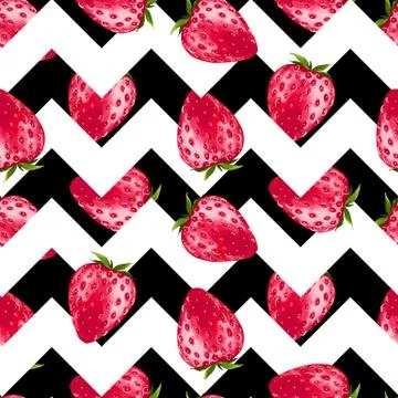 Strawberry. Seamless pattern Stock Illustration