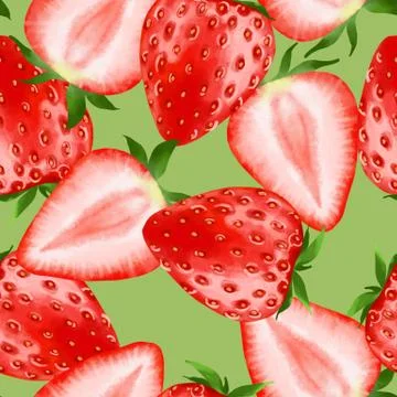 Strawberry. Seamless pattern Stock Illustration