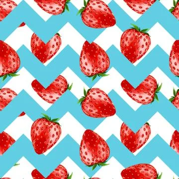 Strawberry. Seamless pattern Stock Illustration