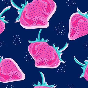 Strawberry seamless pattern. Stock Illustration