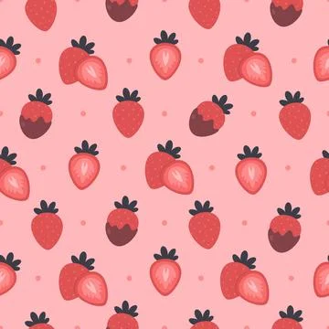 Strawberry seamless pattern. Strawberry in chocolate. Stockillustratie