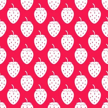 Strawberry seamless pattern. Summer berries vector background.  Easy to edi.. Stock Illustration