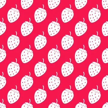 Strawberry seamless pattern. Summer berries vector background.  Easy to edi.. Stock Illustration
