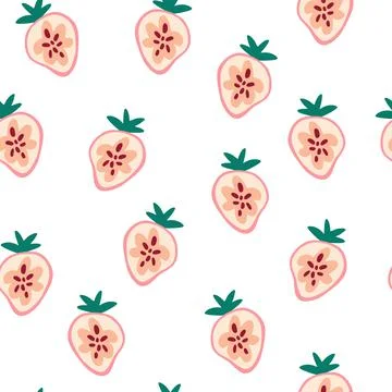 Strawberry seamless pattern. Sweet, delicious berry. Texture for fabric, wrap Stock Illustration