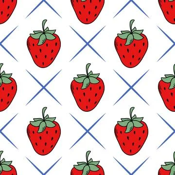 Strawberry seamless pattern Vector graphics Иллюстрация