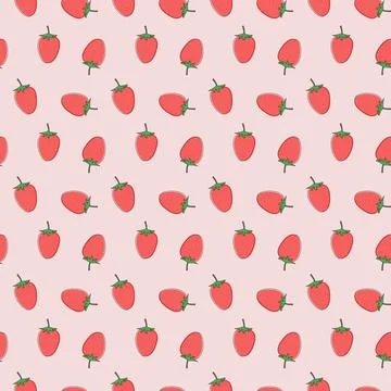 Strawberry seamless pattern vector illustration. Vector illustration on pink Stock Illustration