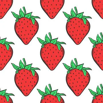 Strawberry seamless pattern vector illustration Stock Illustration