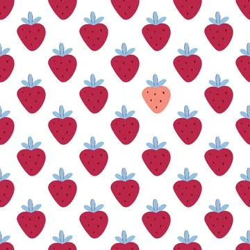 Strawberry seamless pattern vector illustration Stock Illustration