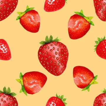 Strawberry. Seamless vector pattern. Hand Painted watercolor illustration 스톡 일러스트