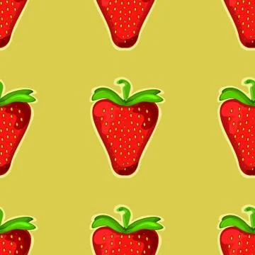 Strawberry. Seamless vector texture. Vector pattern Stock Illustration