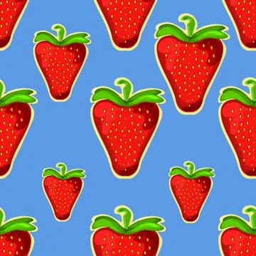 Strawberry. Seamless vector texture. Vector pattern Stock Illustration