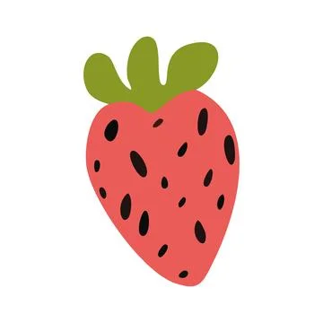 Strawberry with seeds. Vector Stock Illustration