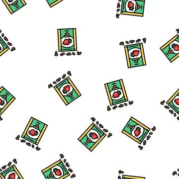 Strawberry seeds vector seamless pattern Stock Illustration