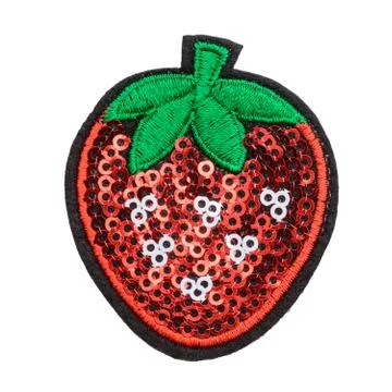 Strawberry sequin patch 写真素材