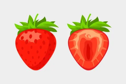 Strawberry set on white background Stock Illustration