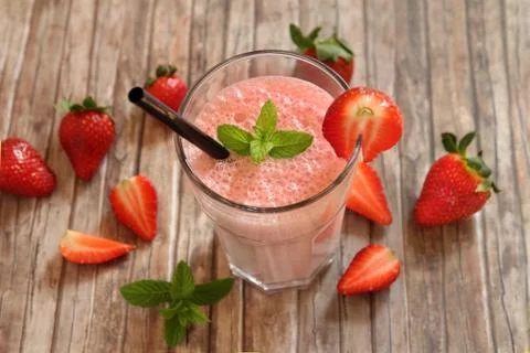 Strawberry shake Stock Photos