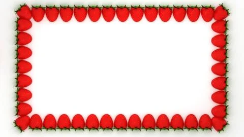 Strawberry shaped rectangle frame Stockillustratie