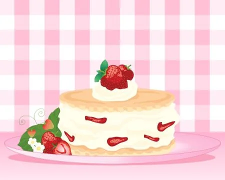 Strawberry shortcake Illustrazione stock