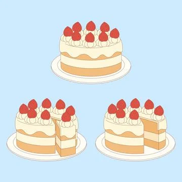 Strawberry shortcake Stock Illustration
