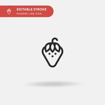 Strawberry Simple vector icon. Illustration symbol design template for web mo Stock Illustration