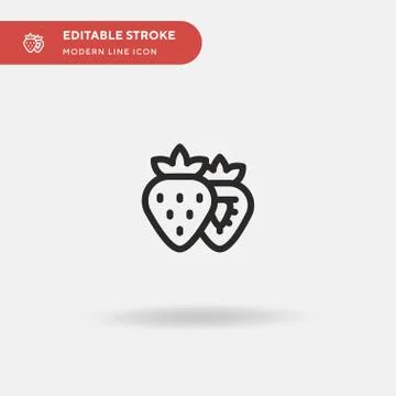 Strawberry Simple vector icon. Illustration symbol design template for web mo Illustrazione stock